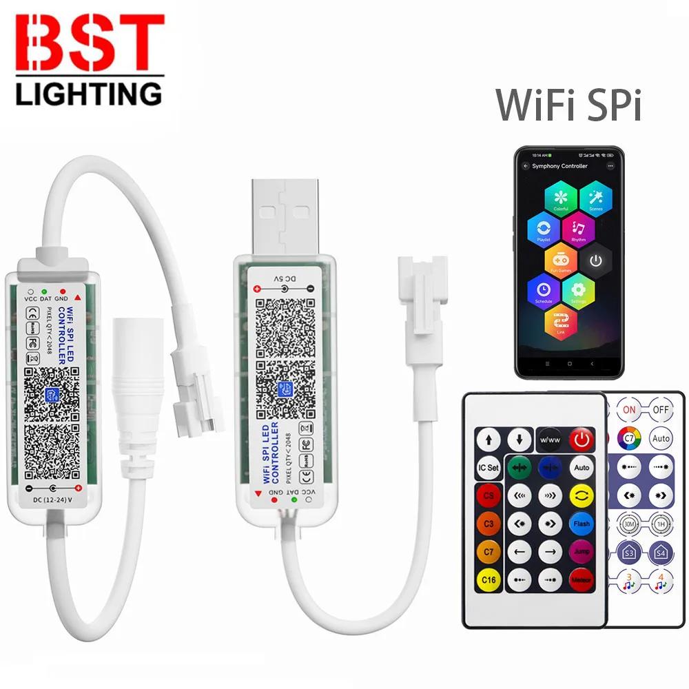 USB DC WS2811 WS2812B  SPI  LED Ʈѷ,   , ִ  2048 ȼ Ʈ LED Ʈ, 24 Ű, 28 Ű